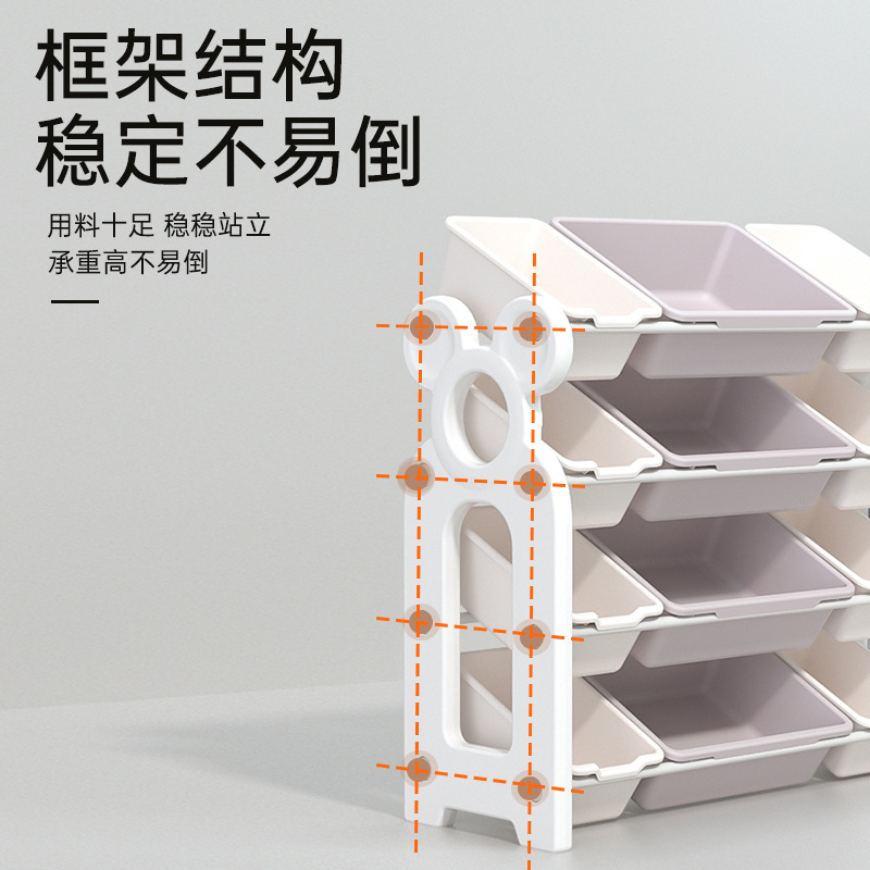 Picture of Children's toy storage rack baby multi-layer classification bookshelf storage rack storage box storage cabinet large capacity household