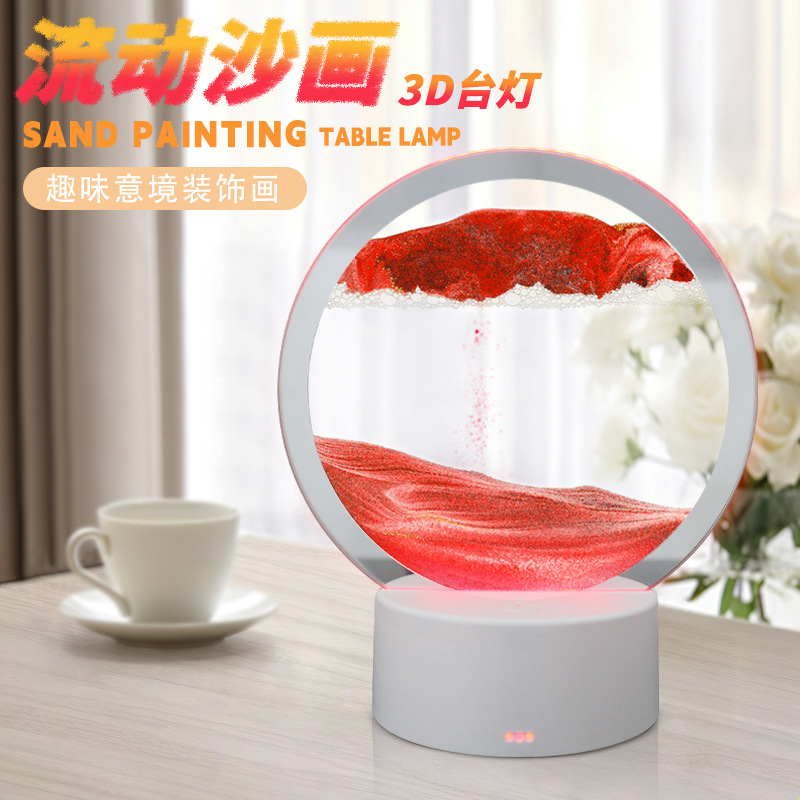 Picture of Quicksand Lamp Hourglass Creative 3D Night Light Ornament Quicksand Painting Lamp Sensor Table Lamp Remote Control Touch Cross-Border Hot Model