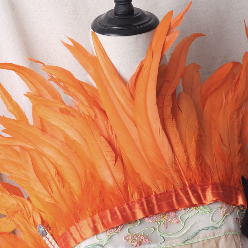 Picture of 2 m/bar cock tail cloth edge feather cloth strip performance clothing skirt cloth belt shawl feather decoration clothing accessories