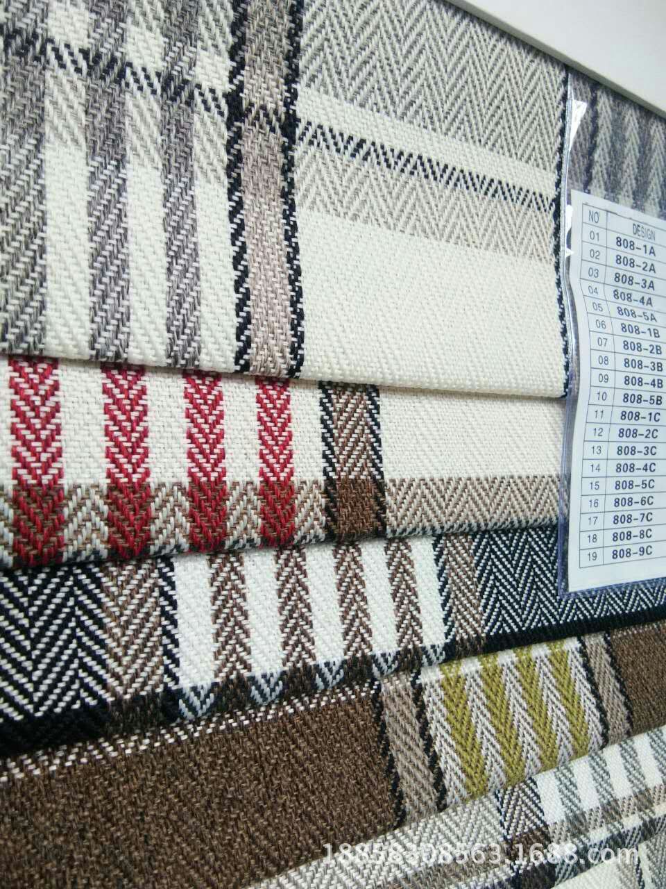 Yarn-dyed plaid decorative fabric air-changing yarn imitation linen plaid jacquard sand release herringbone yarn-dyed Jacquard