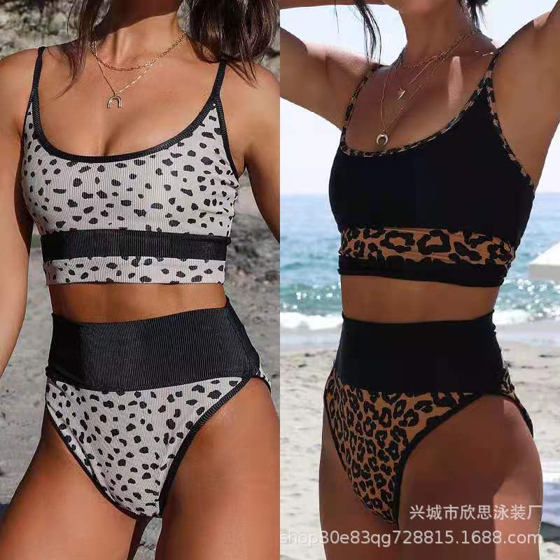 Xinsi 2021 Amazon New Split Swimwear European and American Foreign Trade Sexy High Waist Women's Bikini