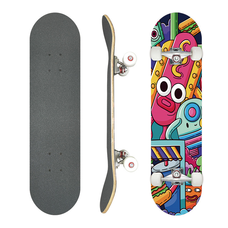 Picture of 31 inch skateboard professional adult street maple four-wheel beginner children double rocker concave skateboard