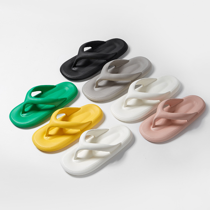 2025 New Flip-Flops Men's Summer Thick-Soled New High-Bottom Men's Slippers Couples Trbottomyy Sandals Summer