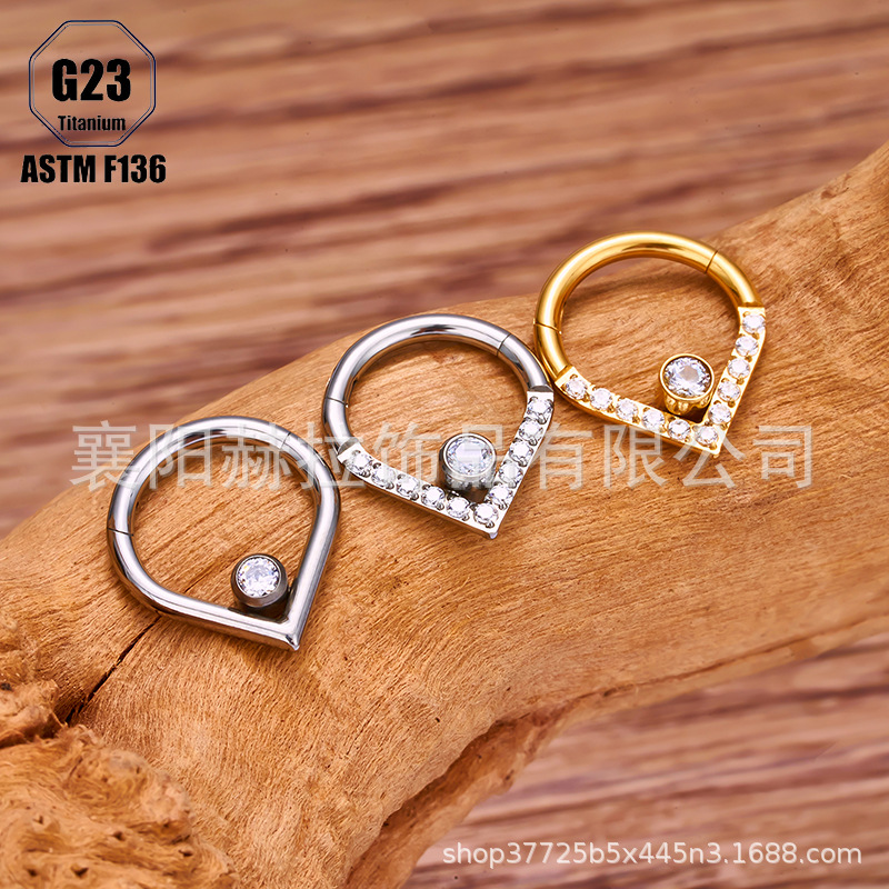 F136 Implant Grade Body Piercing Jewelry Nose Ring G23 Titanium Alloy Fashion High Sense Earrings Earrings Wholesale