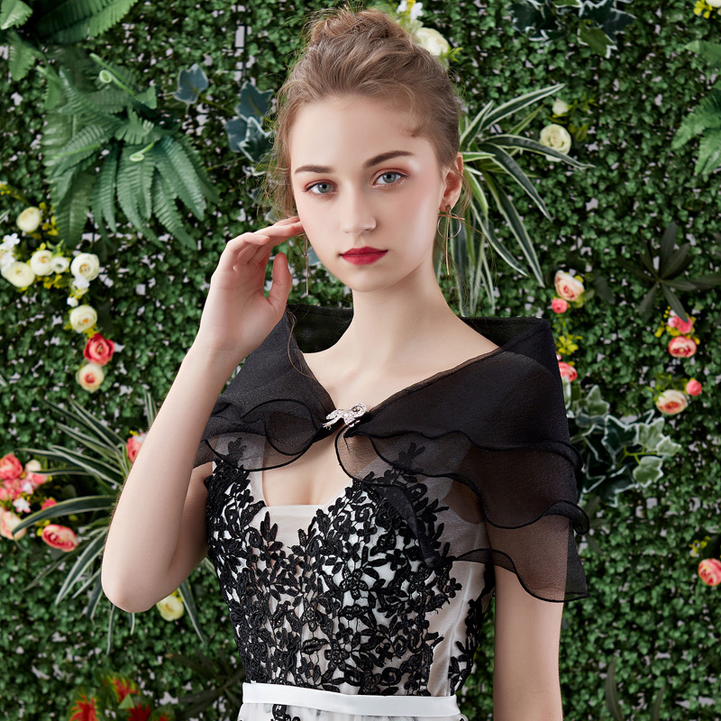 Picture of Wholesale Bridal Yarn Shawl Wedding Dress Arm Covering Mori Wedding Dress Cyber Celebrity Shawl Thin Off-shoulder Banquet Women