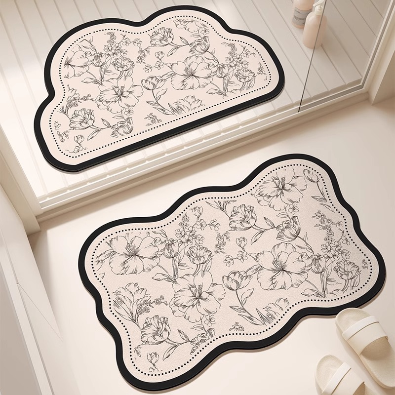 Toilet Door Toilet Carpet Bathroom Floor Mat Diatom Mud Non-Slip Absorbent Upholstery Toilet Kitchen Foot Mat