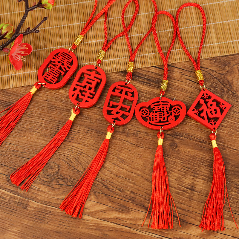 202 New Year Wooden Plate Pendant New Chunfu Barrel Decoration Spring Festival bouquet accessories flower shop handmade diy gift materials