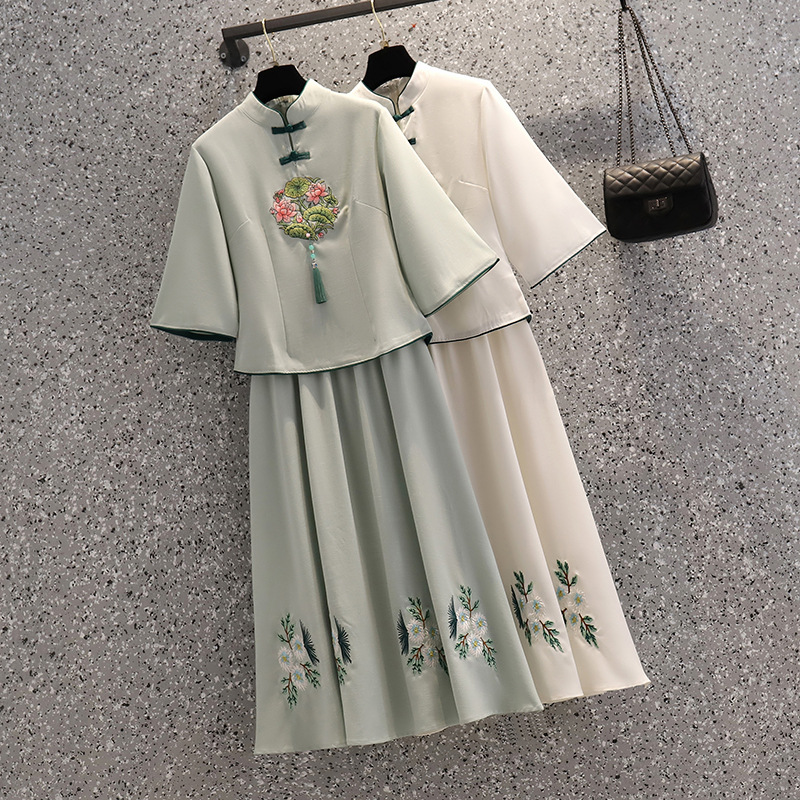 Picture of Republic of China Style Tang Suit Women's Clothing Improved Cheongsam Ear-picking Clothing Zen Style Young Tea Artist's Top Middle Sleeve suit Women