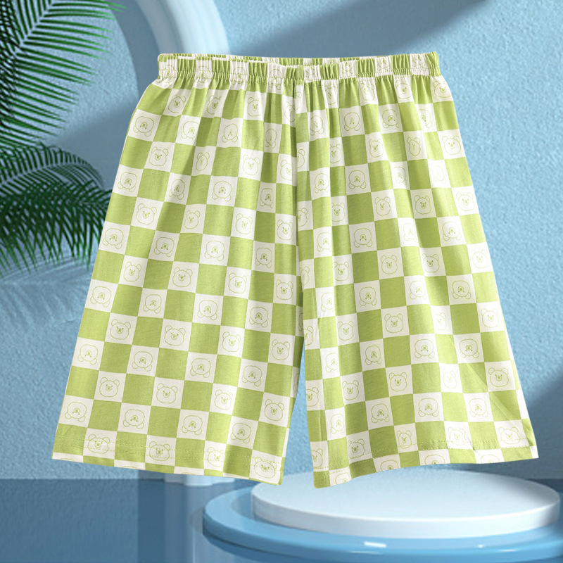 Picture of Boys' Pajamas Children's Summer Pure Cotton Short-sleeved Shorts Girls' Thin Home Clothes suit Big Children's Boys' Air-conditioning Clothes