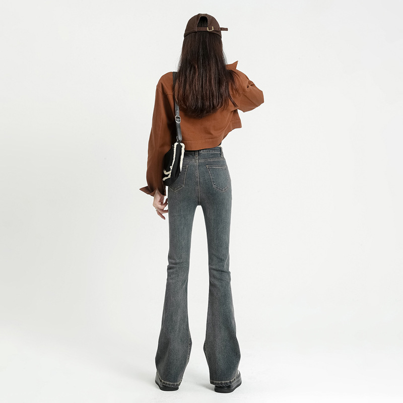 Picture of Micro-La Jeans Women's Autumn Wear 2023 New High Waist Slimming Black Tall Bell Pants for Children Spring and Autumn