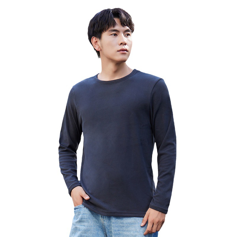 Picture of Autumn and Winter Men's Round Neck Thermal Intimates Outer Top Single Piece Long-Sleeved Thickeneded Bottoming Cotton Sweater Autumn Clothing for Men