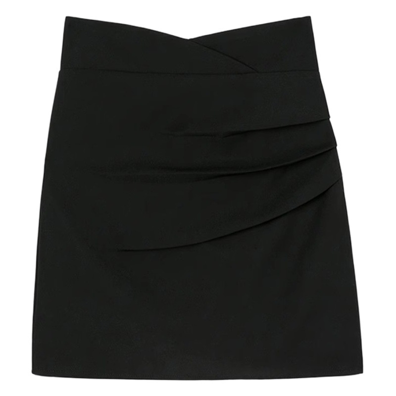 Skirt Women's Spring 2024 New High Waist Hip A- Line Skirt Design Pleated Korean Mini Skirt