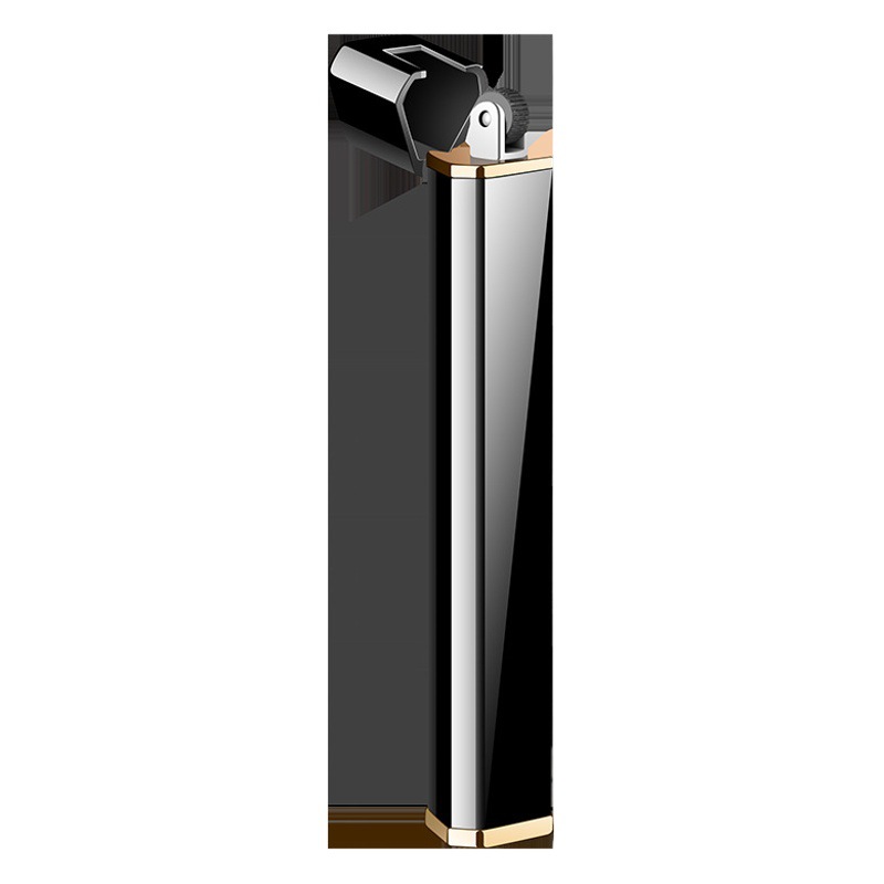 Paili 177 slender strip mini grinding wheel open flame inflatable lighter metal lighter portable lightweight factory wholesale