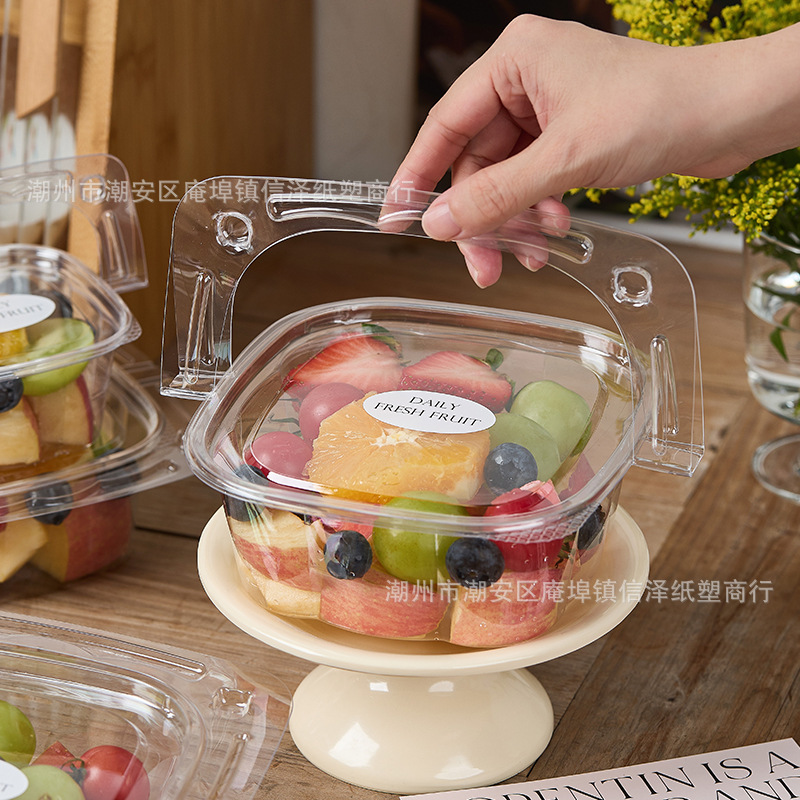 Fruit Cut Fruit Cut Packaging Box Dessert Cake Camping Picnic Spring Tour Transparent Portable Disposable Packaging Box