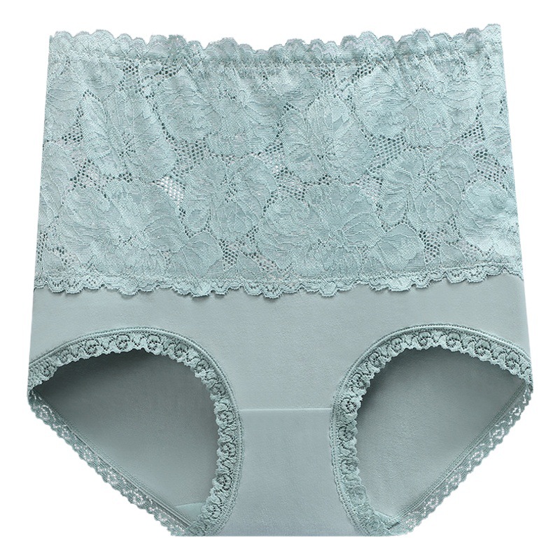 2022 New High Waist Lace Belly Tinting Panties Women Comfortable Sexy Breathable Hip Seamless Cotton Bottom Crotch Summer Autumn Winter