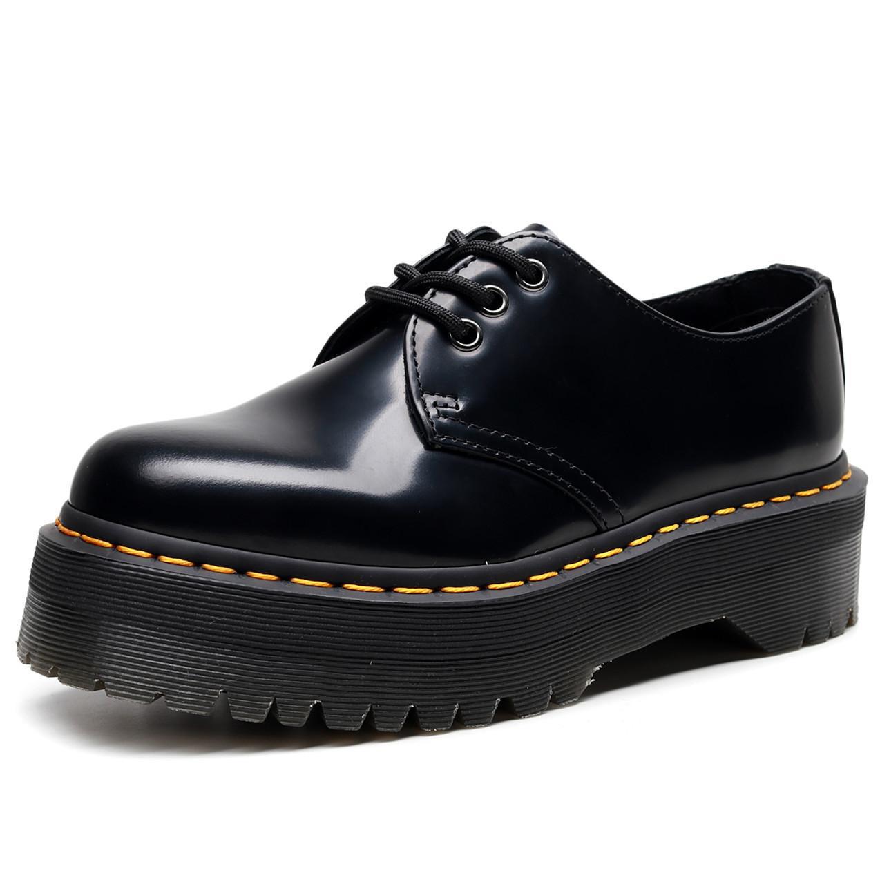 Cross-border 1461 Thick-soled 3-hole Small Leather Shoes Women's Low-top Genuine Leather British Round-toe Casual Student's Platform Bottom Short Boots