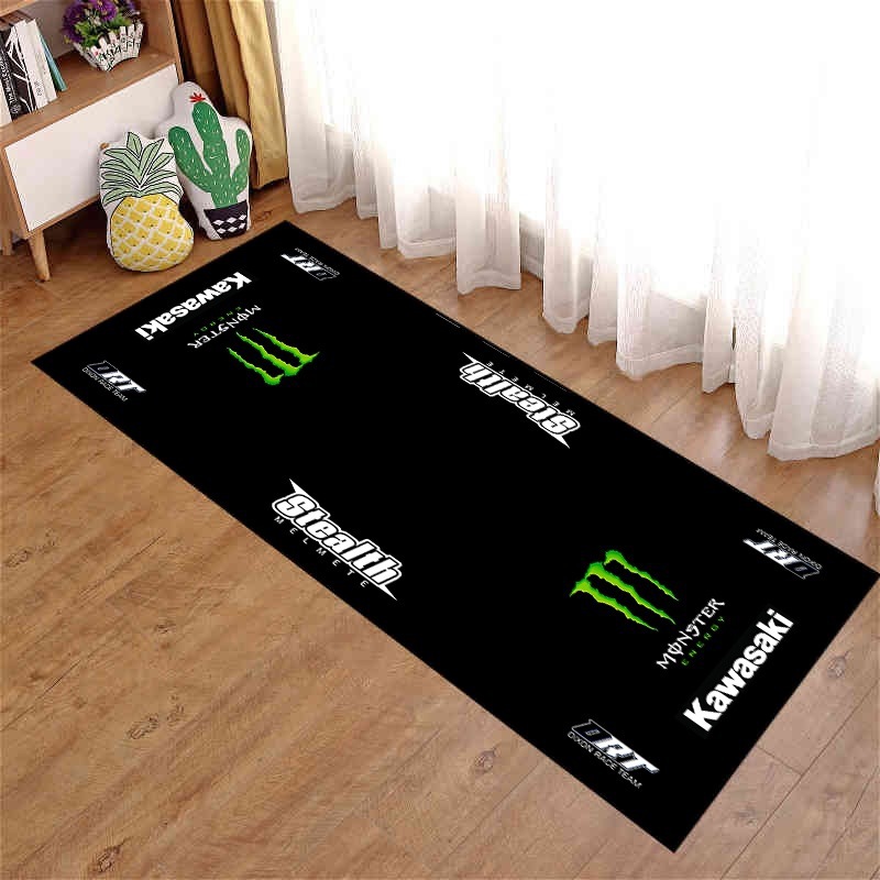 Picture of Motorcycle enthusiast carpet motorcycle display Harley Honda Ducati bedroom bedside blanket cross-border racing floor mat
