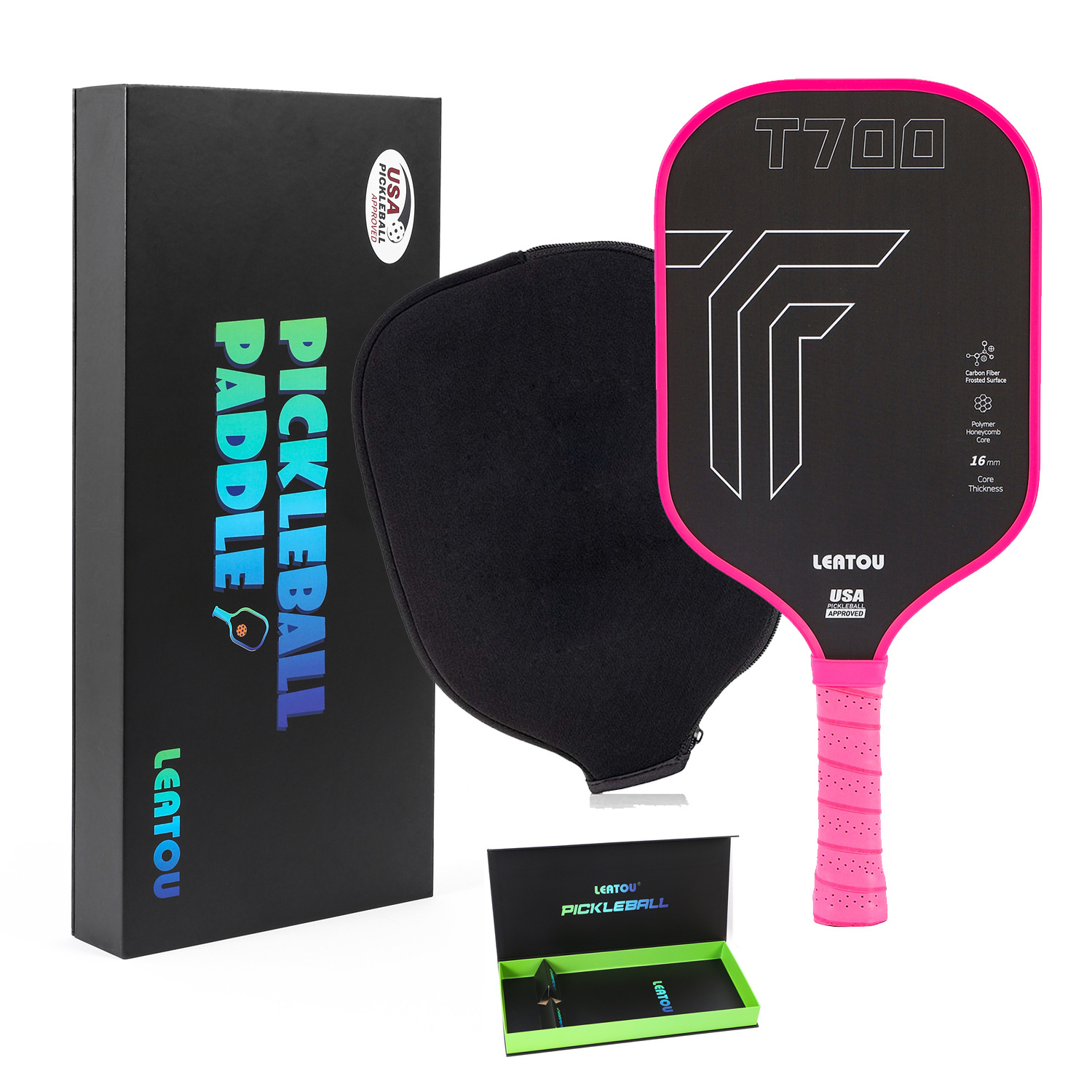 Picture of T700 Hot-Pressed Offensive Pickleball Racket Frosted Anti-Fall and Durable Pickleball Racket High-Strength Carbon Fiber Color Box