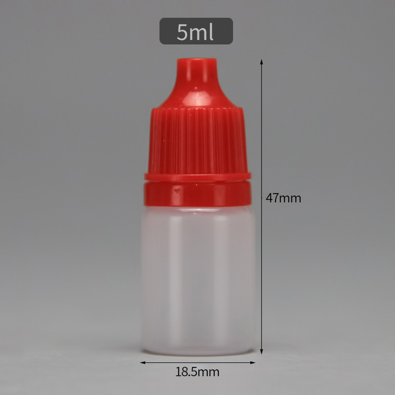 Picture of Eye Drops Bottle 5ml Squeeze Tip Anti-Theft Cap Small Dropper Bottle Liquid Plastic Packaging 5ml Eye Drops Bottle