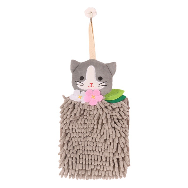 Cartoon Animal Japanese Double-Layer Chenille Hand Towel Kanglewu Foldableing Home Kitchen Absorbent Hand Towel