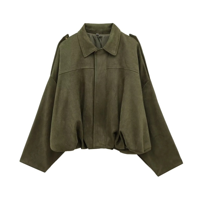 Picture of Kaopu Za American Style 2025 Retro Coat Spring Bomber Jacket Women Casual Faux Leather Streetwear Outerwear