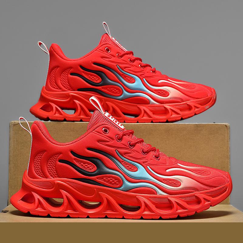 Cross-Border Export Men's Shoes 2025 Summer New Mesh Running Shoes Men's Casual Young Students Red Sports Shoes