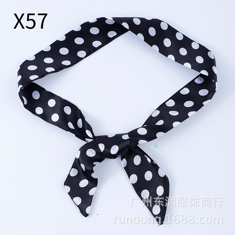 Picture of Silk Scarf Wholesale Long Beveled Small Silk Scarf Double-layer All-match Hair Belt Ribbon Decoration Tie Bag Hand Gift Box Silk Scarf