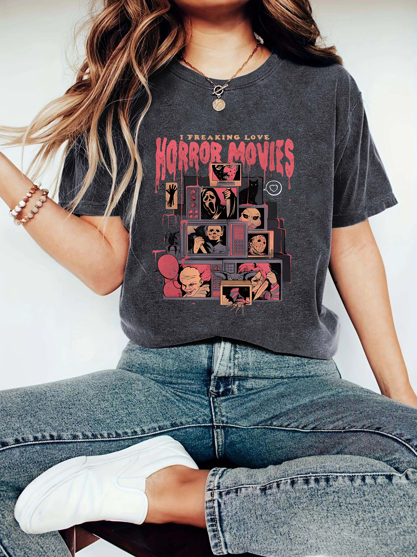 Amazon Europe and the United States summer women's Halloween pattern printing round neck short sleeve casual fashion foreign trade explosion T-shirt