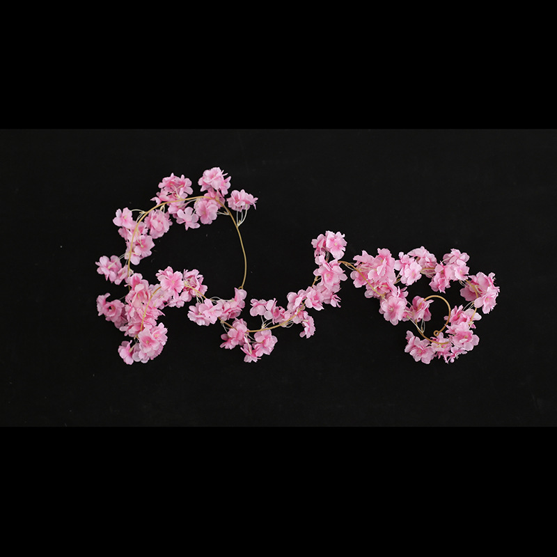 Picture of Cherry Blossom Rattan Flower Winding Air Conditioning Duct Vine Shaded Flower Tree Simulation Peach Blossom Decorative Flower Vine Artificial Flower Vane