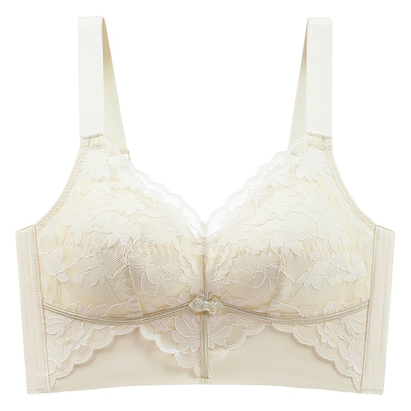 New Style Large Chest Small Sexy Lace Underwear Women's Full Cup Para-breasts No Steel Ring Upper Bra