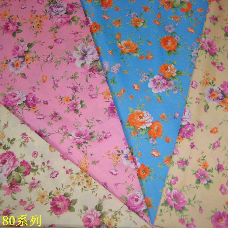 Printing Manufacturer Spot Wholesale Polyester Woven Bag Cloth Four-Color Peony Peach Skin Printed Fabric
