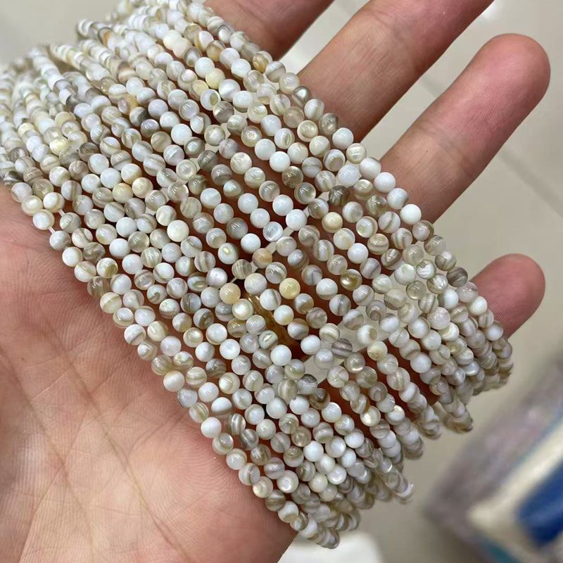 Picture of 3mm Natural Freshwater Shell Beads Round Beads Colorful DIY Jewelry Accessories Hairpin Shell Beads Bracelet Necklace Clavicle Chain Beads