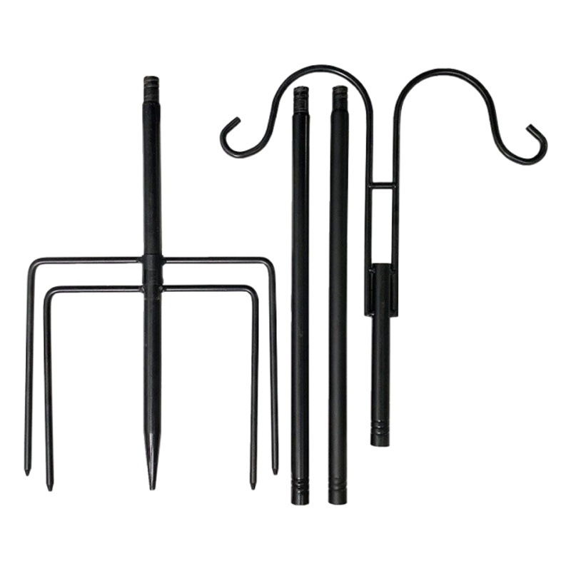 Cross-border new iron Shepherd hook outdoor garden lawn garden flower basket lamp bracket Hook double hook Shepherd hook