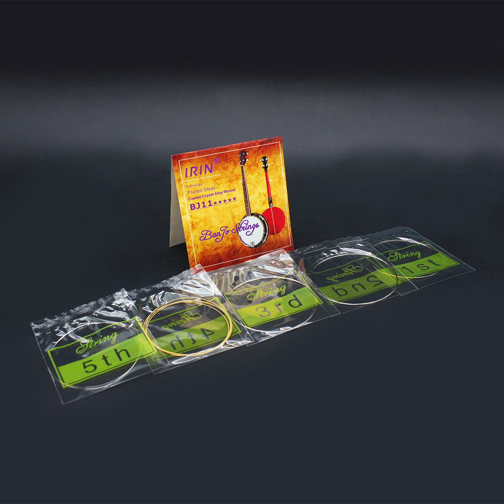 Picture of IRIN five string banjo strings BJ11 banjo strings high quality plated light string coated copper alloy strings wholesale