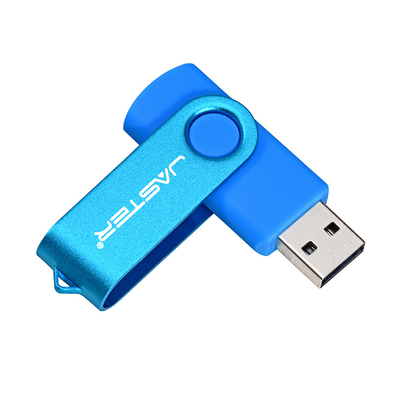 Picture of Plastic color USB flash drive laser diy engraving U disk creative commemorative gift silver clip rotating 64G waterproof U disk