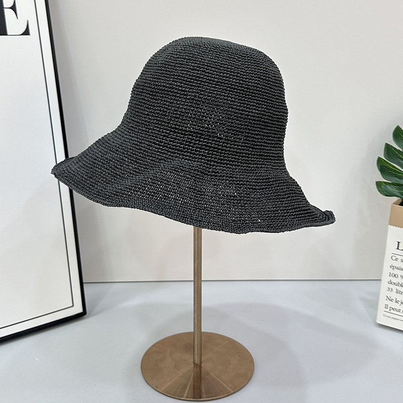 Picture of Soft and Comfortable Summer Breathable Big Brim Straw Hat Women's Sunshade Sunscreen Hand-woven Fashion Showing Face Small Fisherman Hat