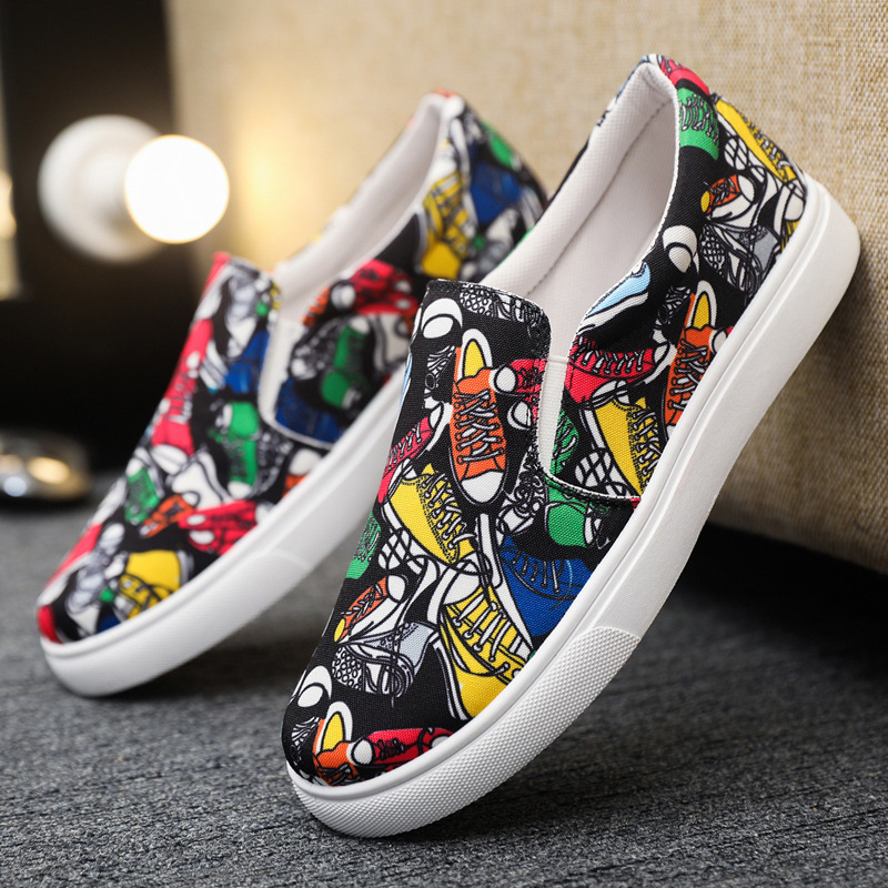 2024 Summer New Shoes Men's Breathable Canvas Shoes Men's Casual Shoes Korean Style Fashionable Slip-on Lazy Shoes for Men