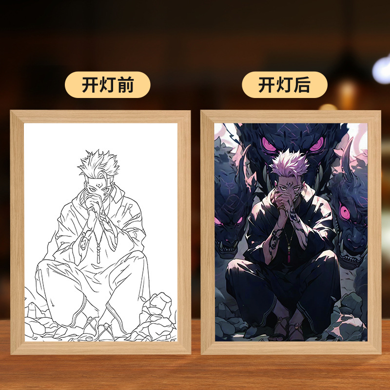 Picture of Spell Return Gojo Satoru Xia Youjie Light Painting Animation Two-Dimensional Bone Worker Creative Night Light Setup