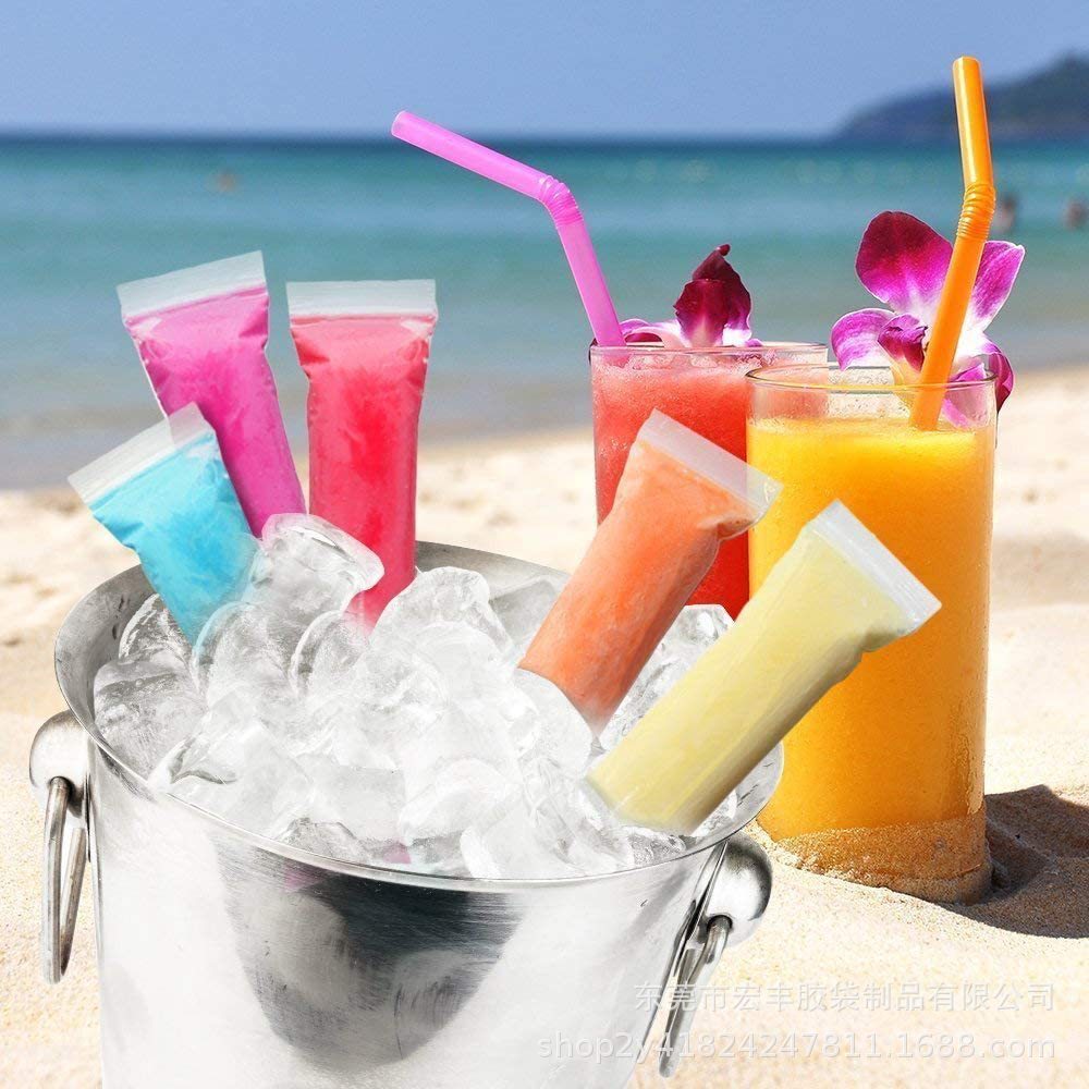 Picture of In Stock 100 Sets DIY Leak-Proof Popsicle Bags Amazon Household Use DIY Popsicle Packaging Bags Sealed