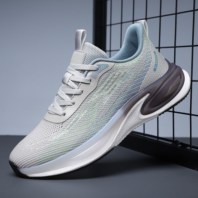 Cross-Border Large Size Men's Shoes Summer New Fly Woven Mesh Shoes Breathable Lightweight Thin Trendy Non-Slip Sports Casual Shoes