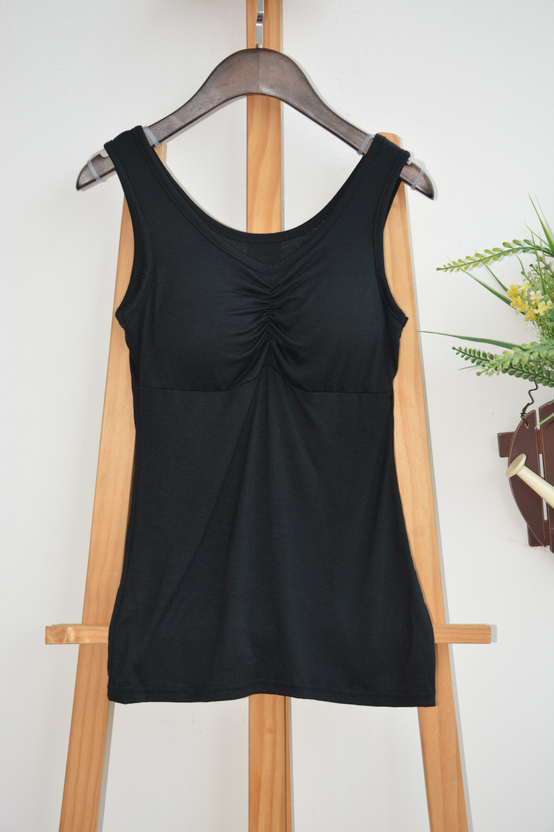 Picture of Candy Color Steel Ring Comfortable Base Solid Color Sling Bust Cotton Vest Belt Chest Pad No Wear Bra Vest Sports Large Size