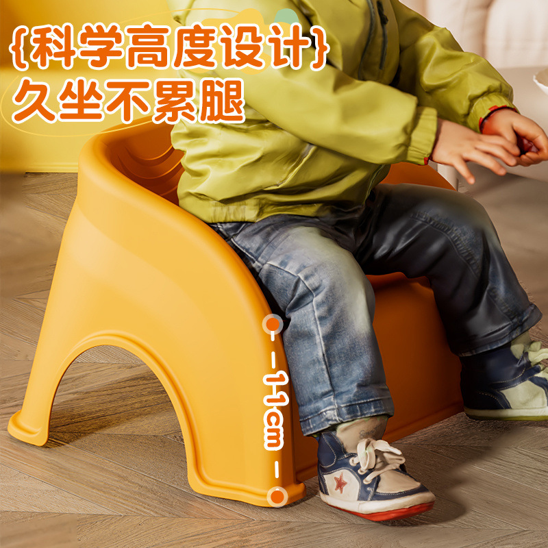 Picture of Children's stool thickened baby backrest chair toddler dining chair home small bench bath non-slip seat changing shoe stool