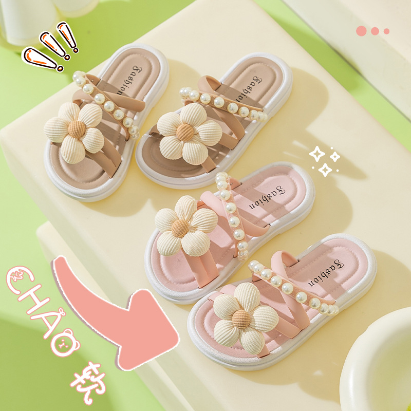 Picture of Women's thick-soled flower slippers summer outdoor wear 2024 new fairy style with skirt Roman Pearl sandals