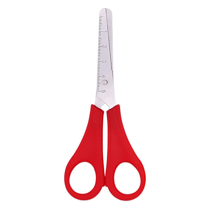 Manufacturer Wholesale Stainless Steel Children's Student Office Scissors Hand Scale Plastic Safety Office Scissors