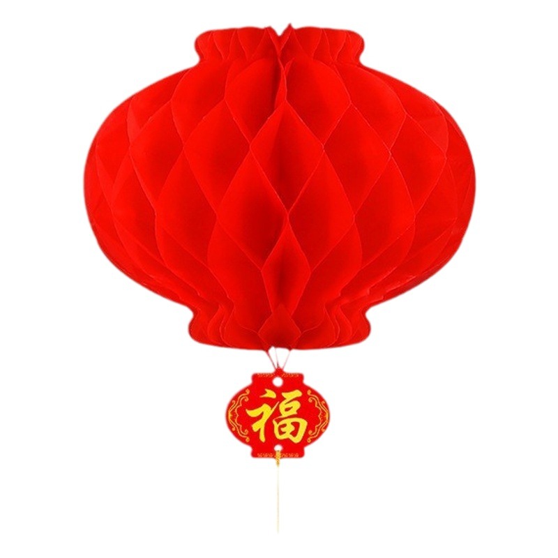 Picture of Thickened Plastic Paper Lanterns Wedding Festive Small Red Lanterns Series Honeycomb Lanterns Foldableing Decorative New Year Lanterns