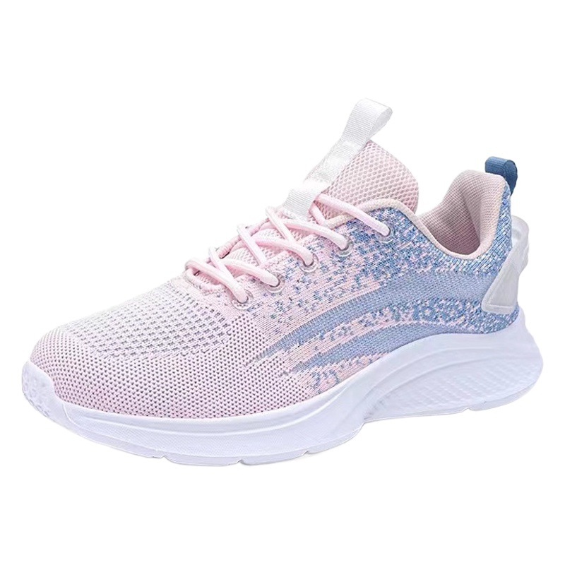 New Women's Shoes Running Shoes Spring Middle School Students Lightweight Breathable Fly-Knit Casual Shoes Women's Travel Shoes Sports Shoes