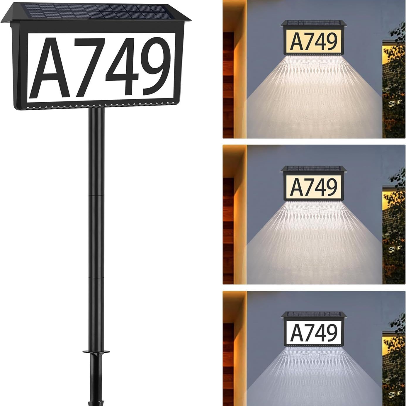 Solar Address Sign, Outdoor Waterproof Lighting Address Sign, Lighting Address Number, Outdoor House Number