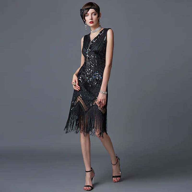Picture of Gatsby Evening Dress Banquet Dress Tassel 1920 Vintage Sequins dress Amazon plus size Women's Dresses