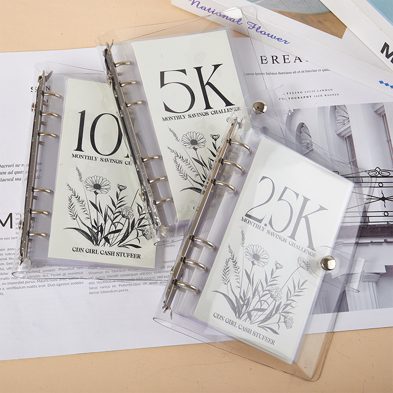 Cross-border Hot-selling Savings Challenge Save Money Saving Book Single Album PVC Loose-leaf Book Small Card Book