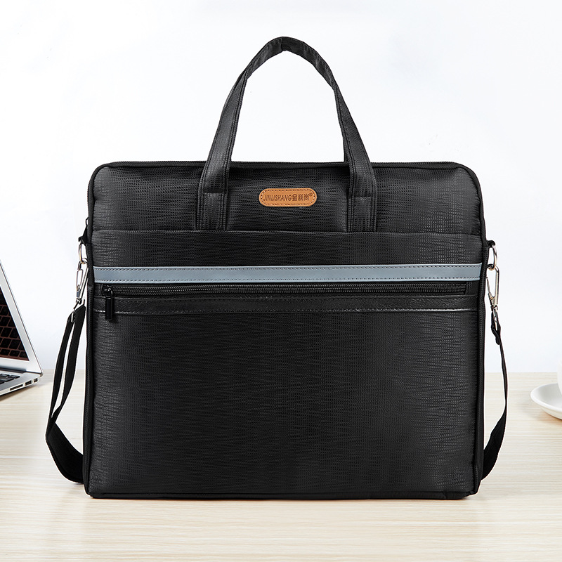 Picture of Briefcase Canvas File Bag Zipper Bag File Bag Waterproof Handbag Oxford Cloth Storage Business Office